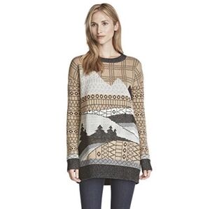 Woolrich Fallscape Mountain Tunic Sweater Wool Blend Blue/Gray Size Medium